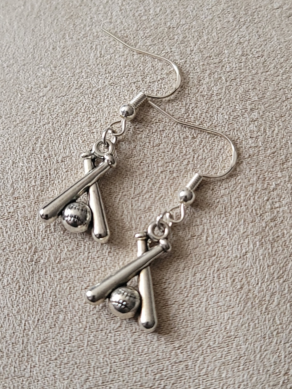 BASEBALL Bat & Ball Dangle Earrings